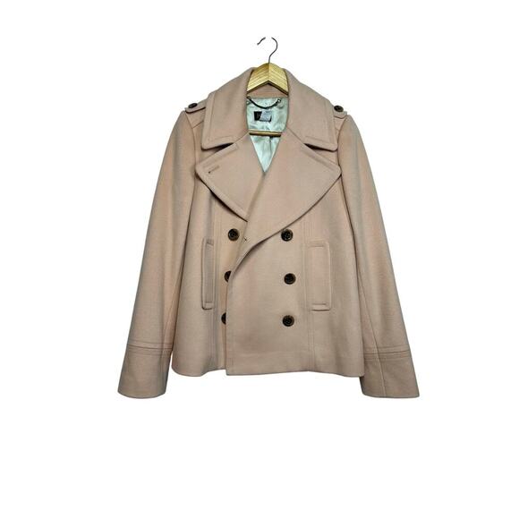 J Crew Wool Double Breasted Harbor Peacoat Jacket Size 8 Blush Pink 17849 - Picture 10 of 15